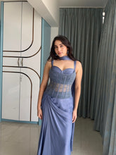 Load image into Gallery viewer, Asfi Champagne crystal drape set | Powder Blue