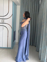 Load image into Gallery viewer, Asfi Champagne crystal drape set | Powder Blue