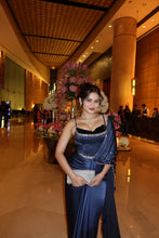 Load image into Gallery viewer, Unnati Tomar | Siren drape saree | Navy Blue