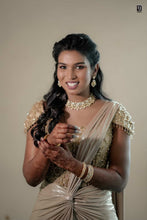 Load image into Gallery viewer, Nicole’s Gold Corset Lycra Saree