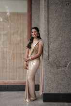 Load image into Gallery viewer, Nicole’s Gold Corset Lycra Saree