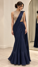 Load image into Gallery viewer, Kystle Blue Saree | Navy Blue