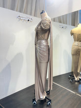 Load image into Gallery viewer, Nicole’s Gold Corset Lycra Saree