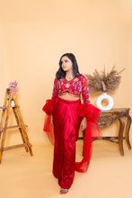 Load image into Gallery viewer, Rani Flower Drape | Red ( 3 Piece Set )