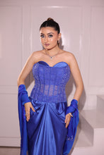 Load image into Gallery viewer, Champagne crystal drape set | Electric Blue