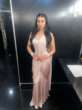 Load image into Gallery viewer, Raveena | Corset Lehenga Saree | Powder Pink