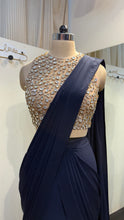 Load image into Gallery viewer, Kystle Blue Saree | Navy Blue