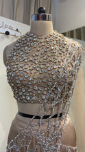 Load image into Gallery viewer, Stone Cutwork saree | Halter Neck | Nude Beige