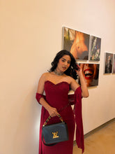 Load image into Gallery viewer, Soumya | Fringe Set | Red Maroon