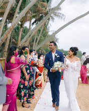 Load image into Gallery viewer, Dishnira Custom Hand Embellished Bridal Saree | Pearl White