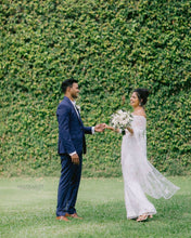 Load image into Gallery viewer, Dishnira Custom Hand Embellished Bridal Saree | Pearl White