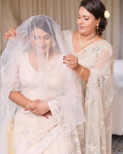 Load image into Gallery viewer, Niroga Custom Mix Bridal Saree | Cream White
