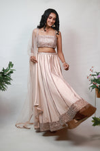 Load image into Gallery viewer, Aurora Lace Embroidery Lehenga | Rose Gold