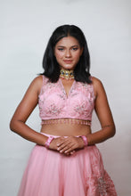 Load image into Gallery viewer, Ava Patchwork Lehenga | Baby Pink