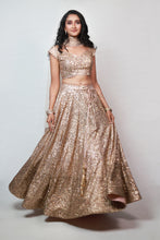 Load image into Gallery viewer, Olivia Mix Sequins Lehenga | Gold