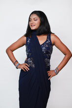 Load image into Gallery viewer, Luna Drape Saree | Navy Blue