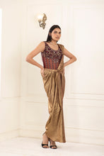 Load image into Gallery viewer, Garnet Embellished Corset (3 Piece Set) | Maroon