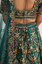 Load image into Gallery viewer, Ira Multicolour Mehendi Lehenga | Green