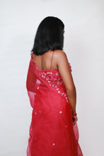 Load image into Gallery viewer, Mia Patchwork Saree | Rani Pink