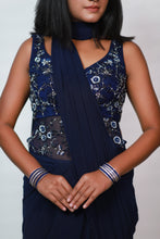 Load image into Gallery viewer, Luna Drape Saree | Navy Blue
