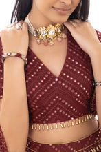 Load image into Gallery viewer, Merlot Backless Lehenga Set | Maroon
