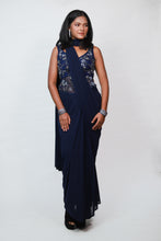 Load image into Gallery viewer, Luna Drape Saree | Navy Blue