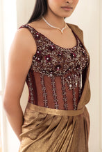 Load image into Gallery viewer, Garnet Embellished Corset (3 Piece Set) | Maroon