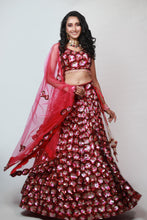 Load image into Gallery viewer, Alice Rose Sequins Lehenga | Red