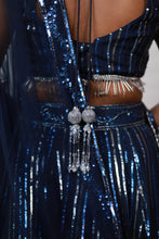 Load image into Gallery viewer, Clara Sequins Lehenga | Navy Blue