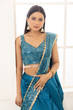 Load image into Gallery viewer, Iris Saree Lehenga | Electric Blue