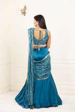 Load image into Gallery viewer, Iris Saree Lehenga | Electric Blue