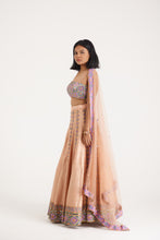 Load image into Gallery viewer, Mira Mirror Lehenga | Peach