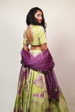Load image into Gallery viewer, Butterfly Tie & Dye Lehenga | Lime & Purple