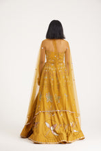 Load image into Gallery viewer, Lily Backless Halter Lehenga | Mustard Lehenga