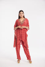 Load image into Gallery viewer, Aliyah Kaftan | Deep Red | Dabka Work