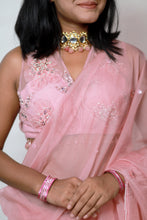 Load image into Gallery viewer, Ava Patchwork Saree | Baby Pink