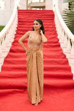 Load image into Gallery viewer, Affair | Pre-draped Saree | Gold
