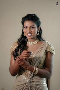 Nicole’s Gold Corset Lycra Saree