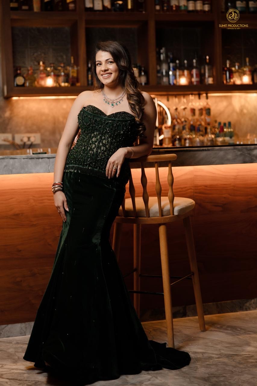 Preet Ahuja | Corset Mermaid Lehenga | Emerald