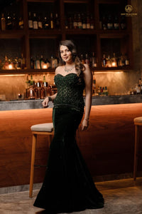 Preet Ahuja | Corset Mermaid Lehenga | Emerald