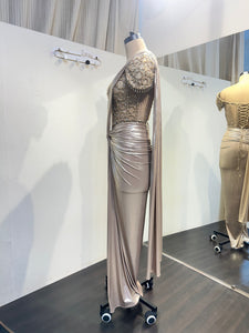 Nicole’s Gold Corset Lycra Saree