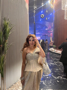 Kareena Peplum Saree | Beige