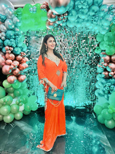 Divyanka Tripathi - Yasmin Kaftan | Burnt Orange | Dabka Work