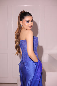 Champagne crystal drape set | Electric Blue