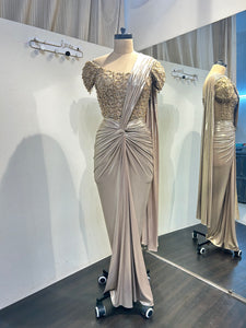 Nicole’s Gold Corset Lycra Saree