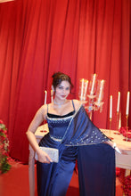 Load image into Gallery viewer, Unnati Tomar | Siren drape saree | Navy Blue
