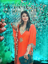 Load image into Gallery viewer, Divyanka Tripathi - Yasmin Kaftan | Burnt Orange | Dabka Work
