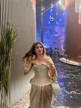 Load image into Gallery viewer, Kareena Peplum Saree | Beige
