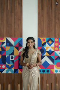 Nicole’s Gold Corset Lycra Saree