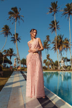 Load image into Gallery viewer, Rose Drapes | Saree | Powder Pink
